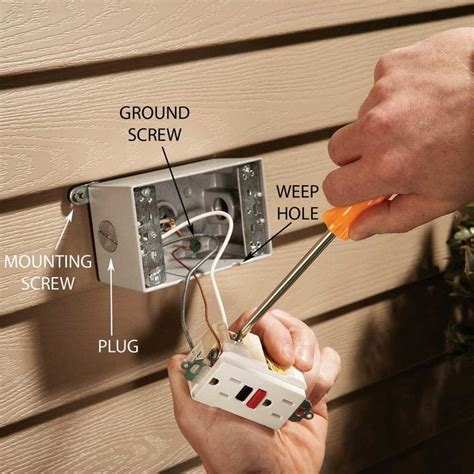 how to install outside electrical box|install electrical outlet outside.